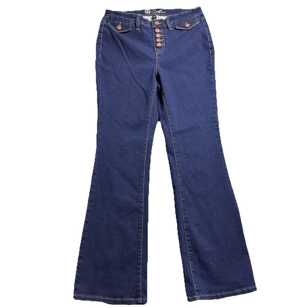 DG2 by Diane Gilman Womens 8 Jeans Virtual Stretch Bootcut Pull On Denim EUC